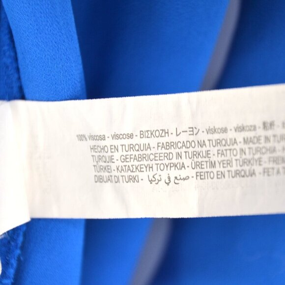 Zara Satin Effect Button Down Shirt Point Collar Long Sleeve Wide Cuff Blue S - Picture 7 of 10